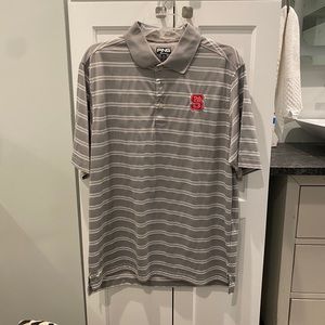 Men’s NC State golf shirt. Large Grey